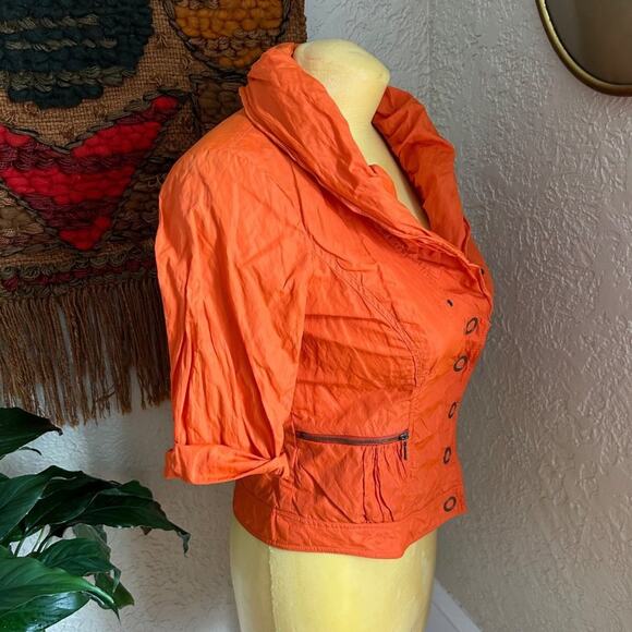 Vintage 80s Renfrew Bright Orange Puff Collar Jacket – Size 8, Made in USA - Picture 12 of 16